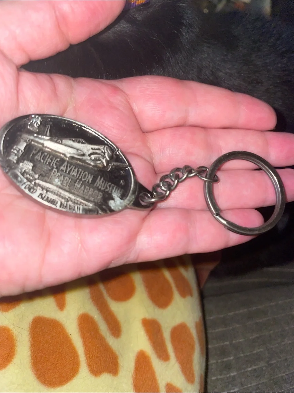 PEARL HARBOR Pacific Aviation Museum Promo keyring keychain tag brushed gunmetal